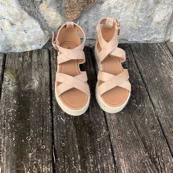 queen george Shoes - Taupe Flatform Espadrilles